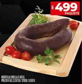Supermercados DIA MORCILLA CRIOLLAX 400 G oferta