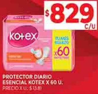 Supermercados DIA PROTECTOR DIARIO ESENCIAL KOTEX X 60 U. oferta