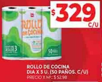 Supermercados DIA ROLLO DE COCINA DIA X 3 U. oferta