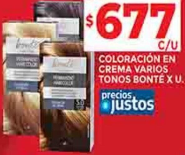 Supermercados DIA COLORACIÓN EN CREMA VARIOS TONOS BONTÉ X U. oferta