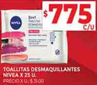 Supermercados DIA TOALLITAS DESMAQUILLANTES NIVEA X 25 U. oferta