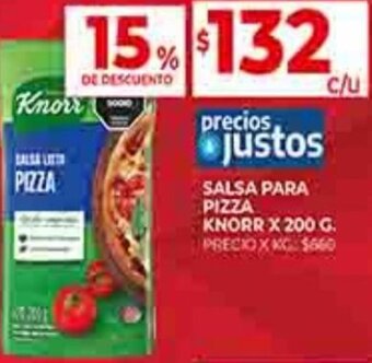 Supermercados DIA SALSA PARA PIZZA KNORR X 200 G. oferta