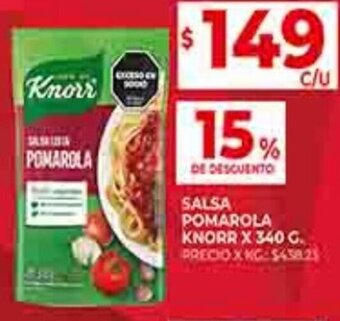 Supermercados DIA SALSA POMAROLA KNORR X 340 G. oferta