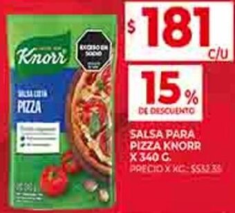 Supermercados DIA SALSA PARA PIZZA KNORR X 340 G. oferta