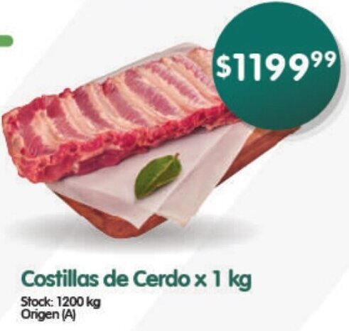 Supermercados Buenos Días Costillas de Cerdo x 1 kg oferta