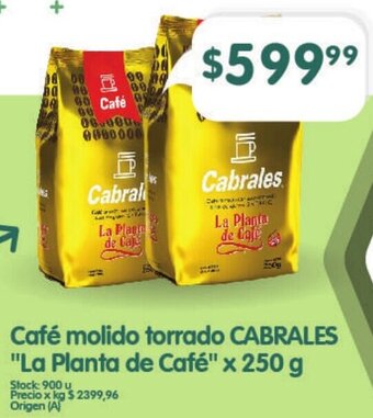 Supermercados Buenos Días Café molido torrado CABRALES "La Planta de Café" x 250 g oferta