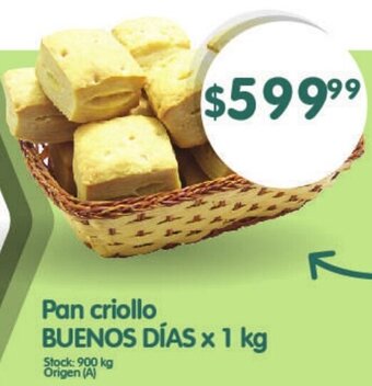 Supermercados Buenos Días Pan criollo BUENOS DÍAS x 1 kg oferta