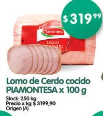 Supermercados Buenos Días Lomo de Cerdo cocido PIAMONTESA x 100 g oferta