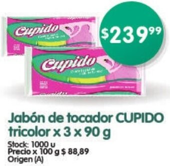 Supermercados Buenos Días Jabón de tocador CUPIDO tricolor x 3 x 90 g oferta
