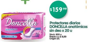 Supermercados Buenos Días Protectores diarios DONCELLA anatómicos sin deo x 20 u oferta