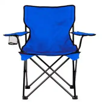 Frávega Sillón director plegable camping porta vaso apoya brazos y bolso azul oferta