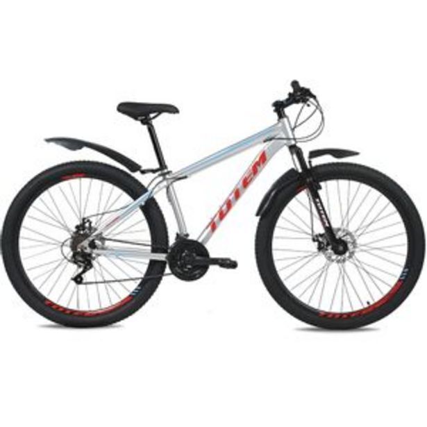 Frávega Bicicleta mtb totem acero 21vel sunrun gris/rojo talle m oferta