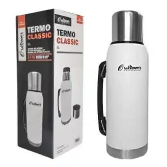 Oscar Barbieri Termo acero inoxidable outdoors 1.4 lts. blanco c/manija 24hs c. oferta