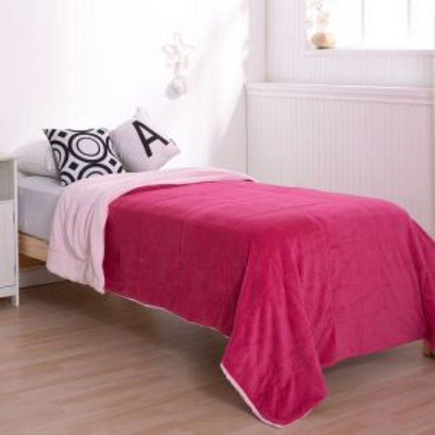Oscar Barbieri Frazada borrego 1 1/2 plazas color fucsia y rosa casablanca oferta