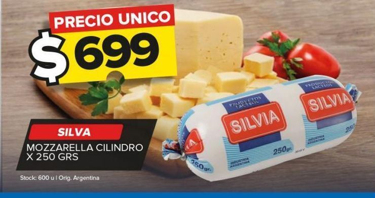 Carrefour Maxi Mozzarella silvia cilindro 250g oferta