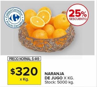 Carrefour Maxi Naranja de jugo x kg oferta