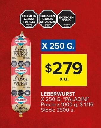 Carrefour Maxi Leberwurst paladini 250g oferta