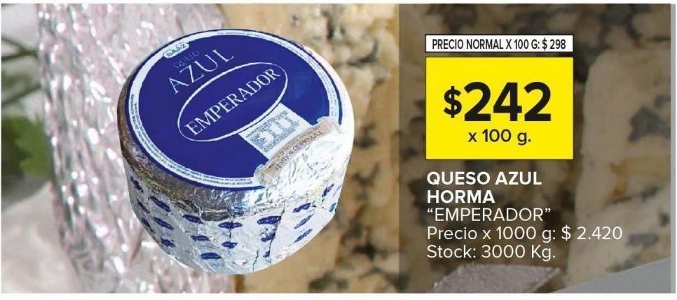Carrefour Maxi Queso azul emperador horma x 100g oferta
