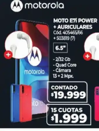 Naldo Lombardi Motorola Moto E7i Power + Auriculares oferta