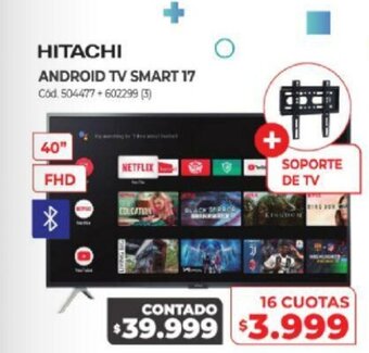 Naldo Lombardi Hitachi Android Tv Smart 17 oferta