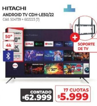 Naldo Lombardi Hitachi Android Tv CDH-LE50/22 oferta
