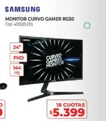 Naldo Lombardi Samsung Monitor Curvo Gamer RG50 oferta