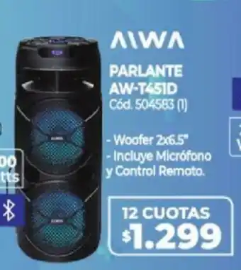 Naldo Lombardi Aiwa Parlante AW-T451D oferta