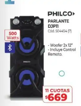 Naldo Lombardi Philco Parlante DJP11 oferta