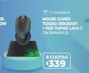 Naldo Lombardi T-Dagger Mouse Gamer TGM202 Sergeant + Pad TMP100 Lava S oferta