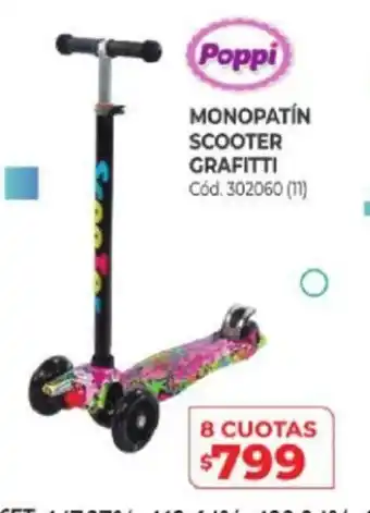 Naldo Lombardi Poppi Monopatín Scooter Grafitti oferta