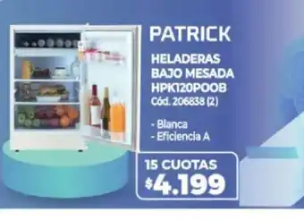 Naldo Lombardi Patrick Heladeras Bajo Mesada HPK120POOB oferta