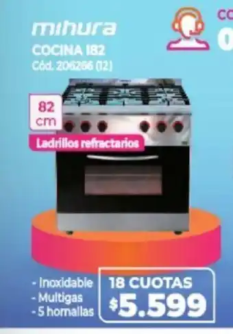 Naldo Lombardi Mihura Cocina 182 82cm oferta