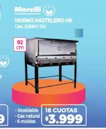 Naldo Lombardi Morelli Horno Pastelero H6 92cm oferta