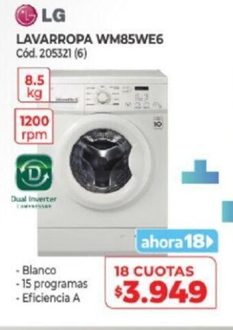 Naldo Lombardi LG Lavarropa WM85WE6 oferta