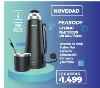 Naldo Lombardi Novedad Peabody E-Termo PE-ET1000N oferta