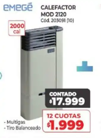 Naldo Lombardi Emege Calefactor MOD 2120 oferta