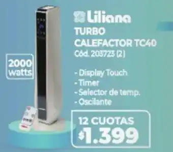 Naldo Lombardi Liliana Turbo Calefactor TC40 oferta
