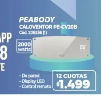 Naldo Lombardi Peabody Caloventor PE-CV20B oferta