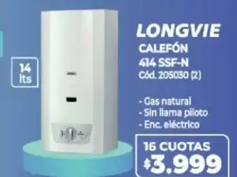 Naldo Lombardi Longvie Calefón 414 SSF-N Cod. 205030 (2) oferta
