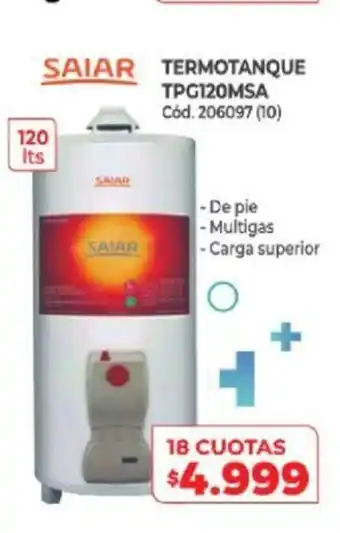 Naldo Lombardi Saiar Termotanque TPG120MSA oferta