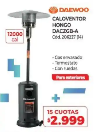 Naldo Lombardi Daewoo Caloventor Hongo DACZGB-A oferta