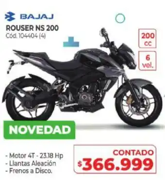 Naldo Lombardi Bajaj Rouser NS 200 Novedad Motor 4T - 2318 Hp oferta