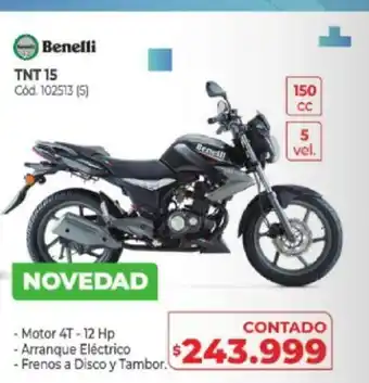 Naldo Lombardi Benelli TNT 15 Novedad Motor 4T-12 Hp oferta
