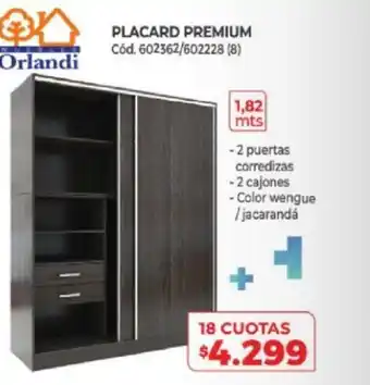 Naldo Lombardi Orlandi Placard Premium 1,82 mts oferta