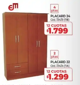Naldo Lombardi Placard 24 4 ptas / Placard 22 2 pzas oferta