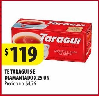 Punto Mayorista Te taragui s e diamantado x 25 un oferta