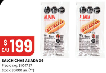 Changomas SALCHICHAS ALIADA X6 oferta