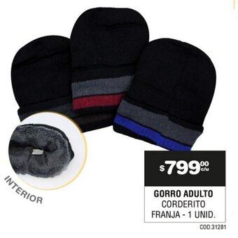 Atomo Conviene GORRO ADULTO CORDERITO FRANJA - 1 UNID. oferta