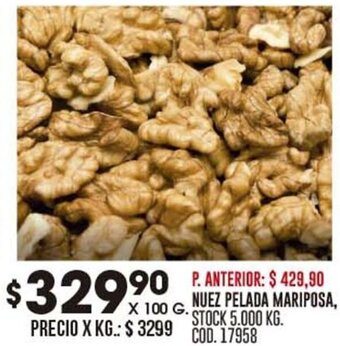 Coto NUEZ PELADA MARIPOSA oferta