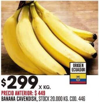 Coto BANANA CAVENDISH oferta